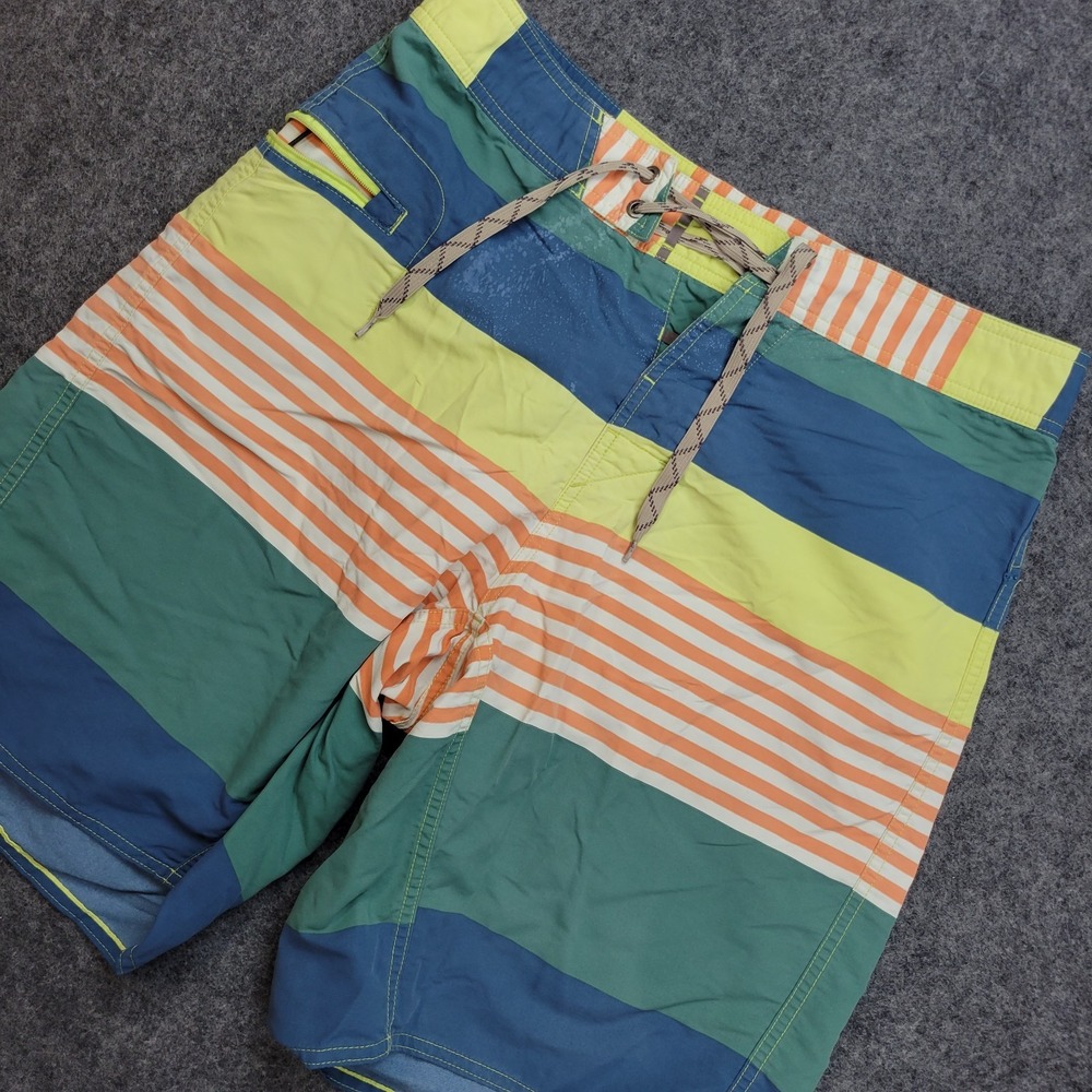 Patagonia Shorts Mens 32 Multi Striped Board Surf Surfing Water Polo Drawstring